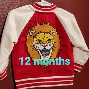 OshKosh Boys Red Letterman Jacket Size 12 Months